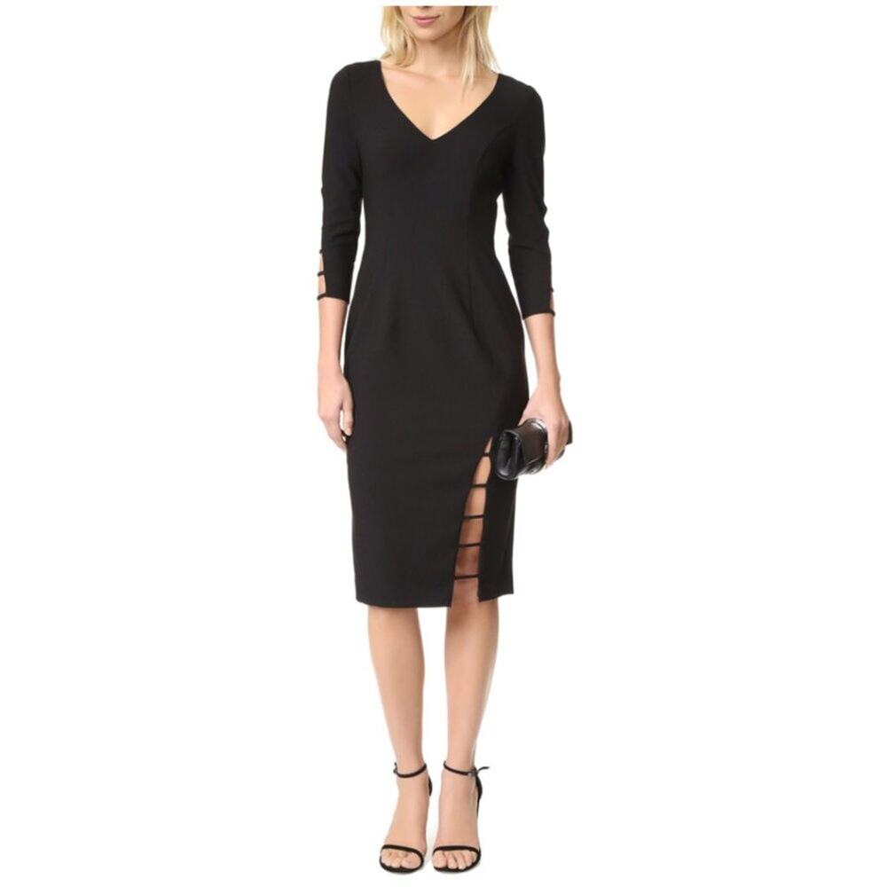 Black Halo Rizzo Cutout Sheath Dress in Black